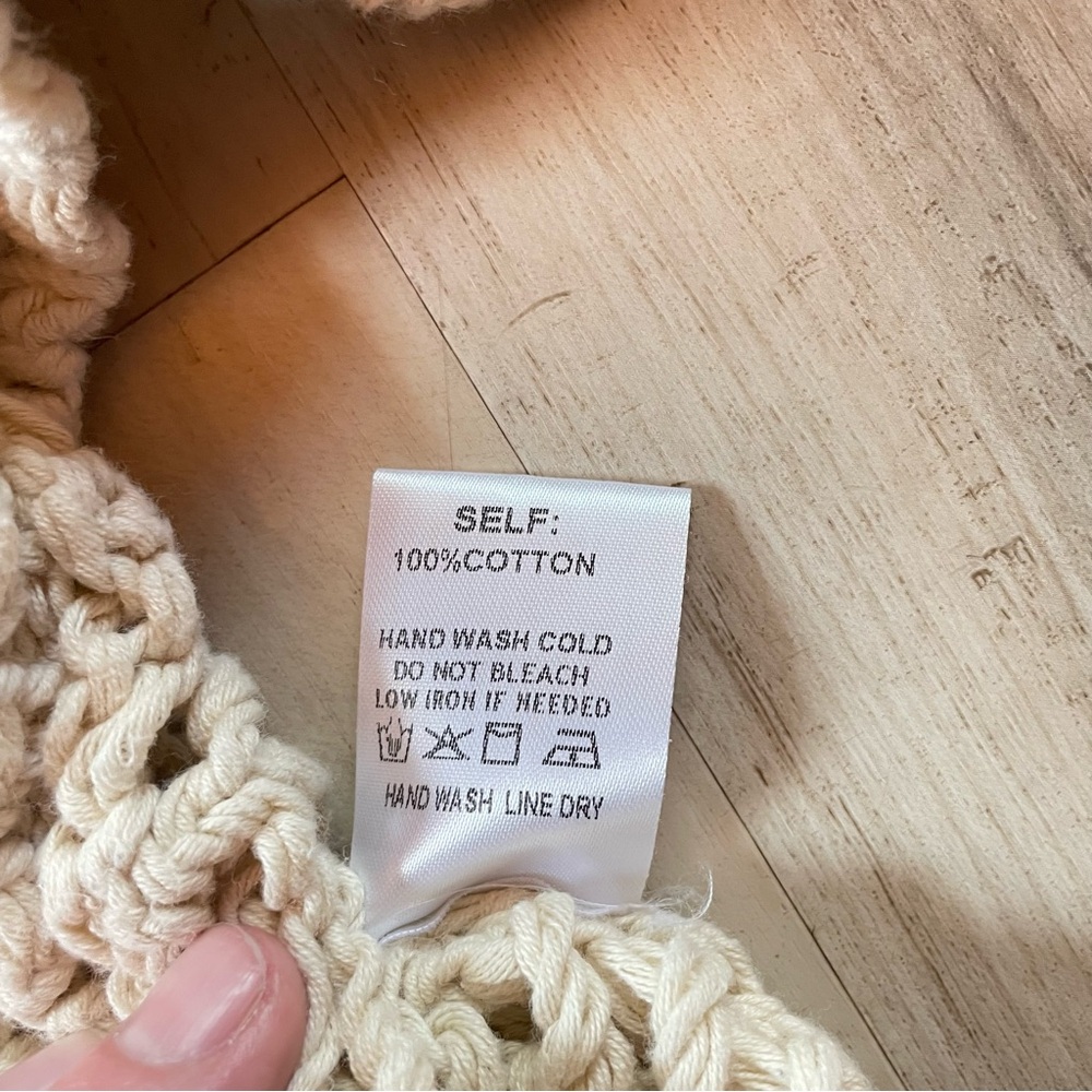 Crochet Open-Knit Boxy Top - Cream - Picture 10 of 12